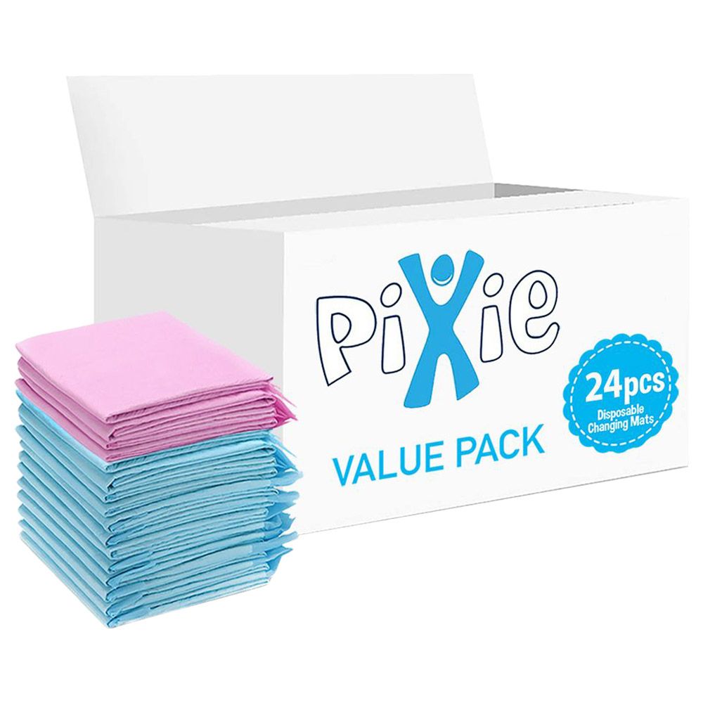 Pixie - Disposable Changing Mats - 24pcs - Pink/Blue