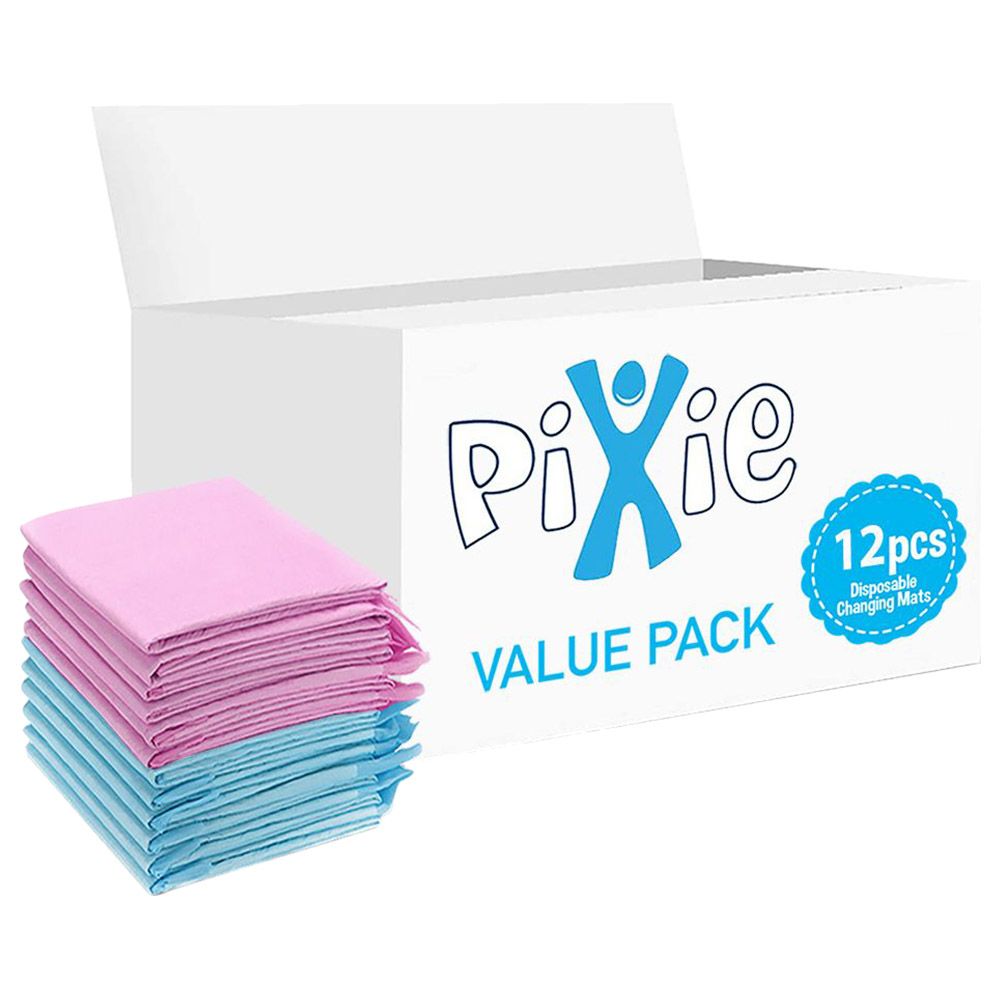 Pixie - Disposable Changing Mats - 12pcs - Pink/Blue