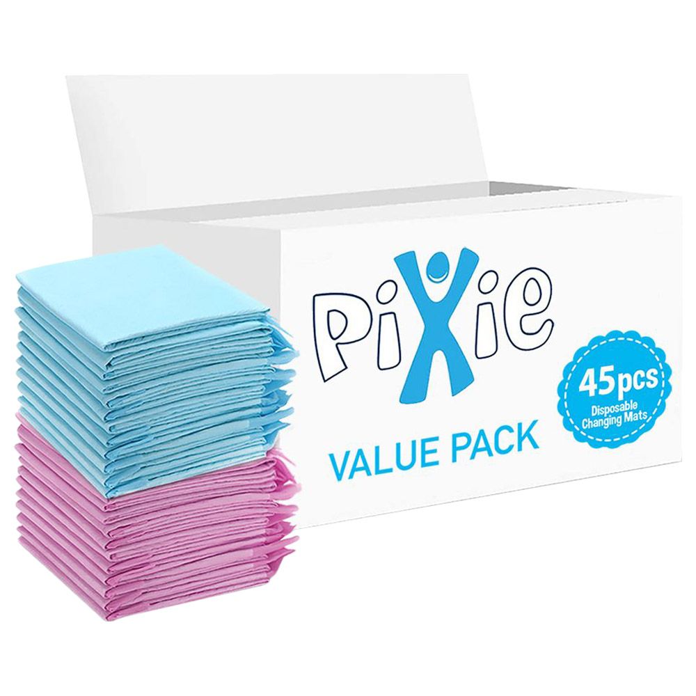 Pixie - Disposable Changing Mats - 45pcs - Pink/Blue