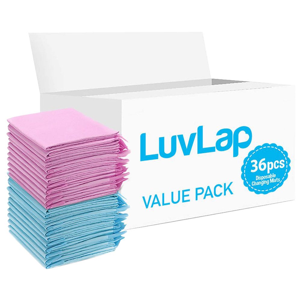 Luvlap - Disposable Changing Mats - 36pcs - Pink/Blue