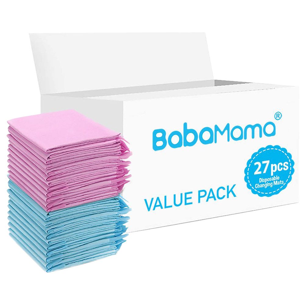 BabaMama - Disposable Changing Mats - 27pcs - Pink/Blue