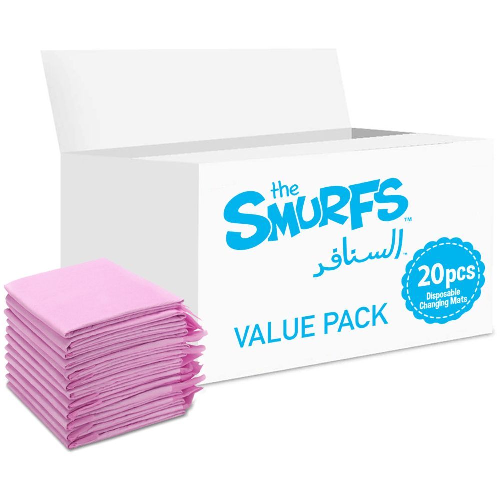 Smurfs - Disposable Changing Mats, 20 Counts - Pink