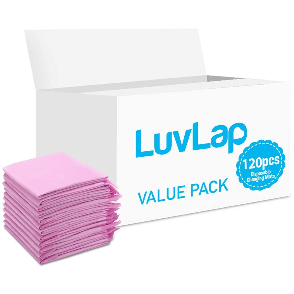 Luvlap - Disposable Changing Mats, 120 Counts - Pink