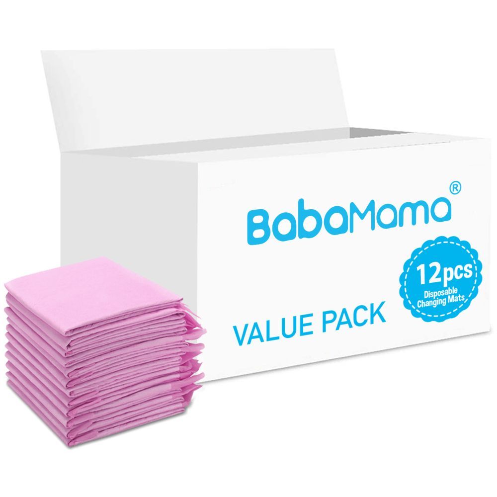 BabaMama - Disposable Changing Mats, 12 Counts - Pink