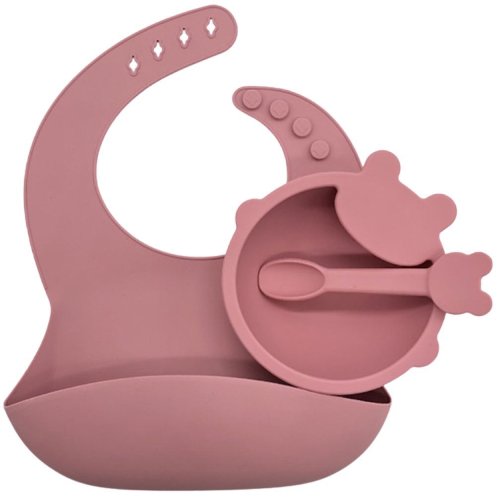 Pixie Baby -  Silicone Feeding Set - Pink