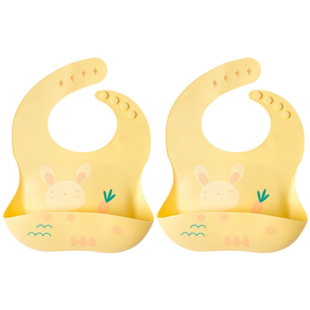 Pixie Baby - Silicone Bibs , Pack of 2 - Bunny