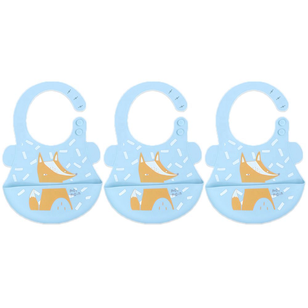 Pixie Baby - Silicone Bibs Pack of 3 - Fox