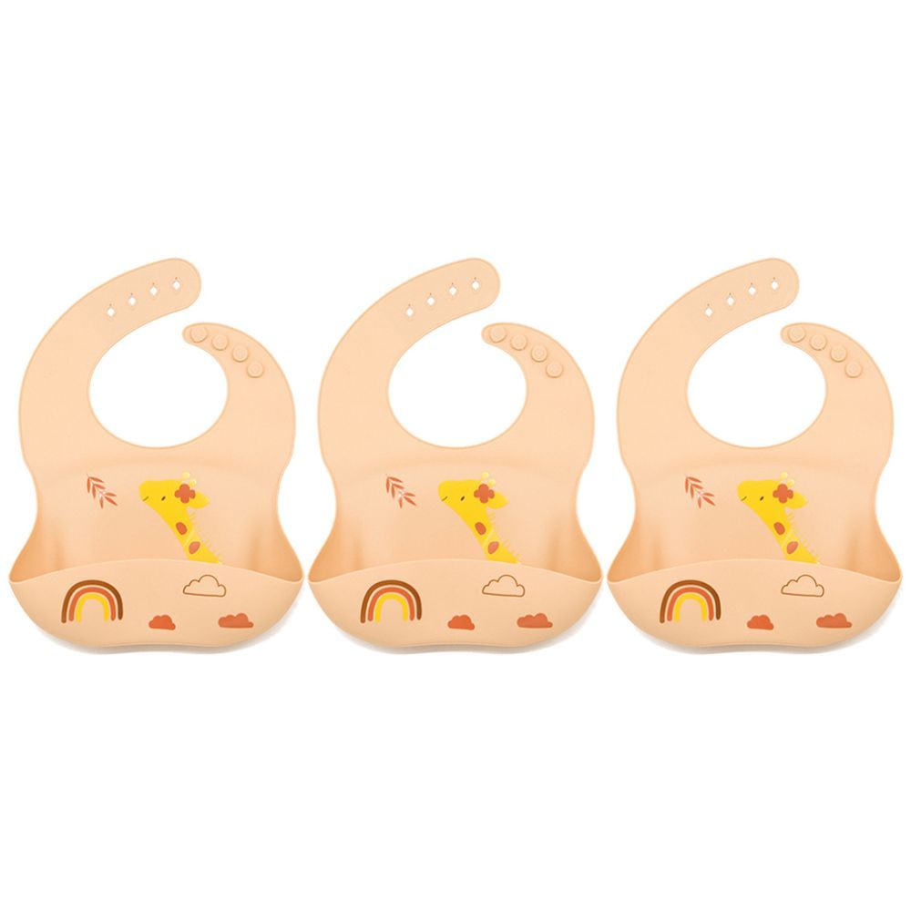 Pixie Baby - Silicone Bibs , Pack of 3 - Jeraff