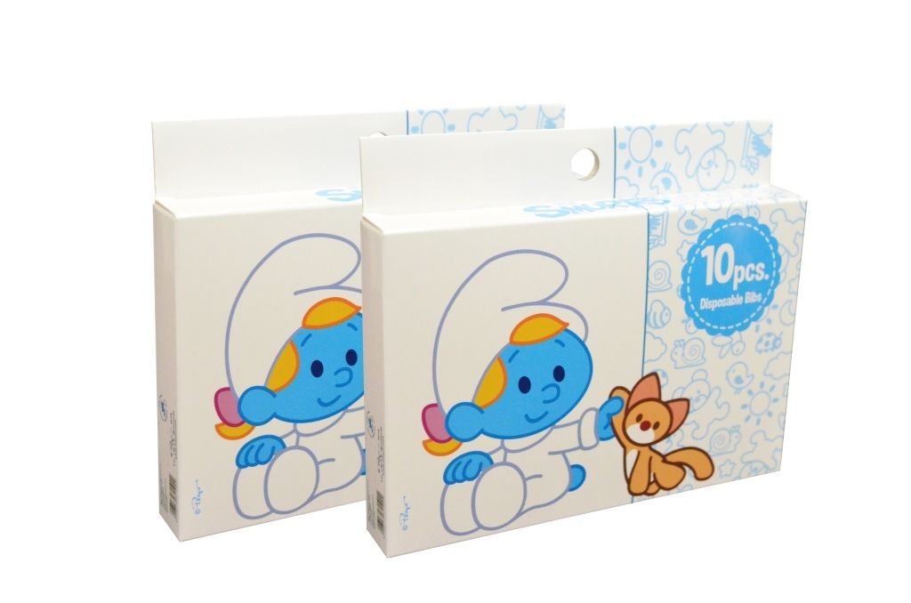 Smurf - Disposable Bibs, Box of 10pcs. (Bundle of 2)