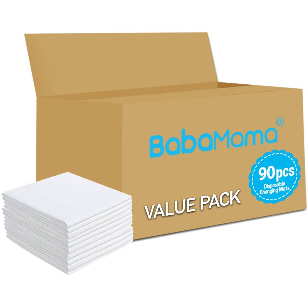 BabaMama Disposable Changing Mats, 90 Counts-White