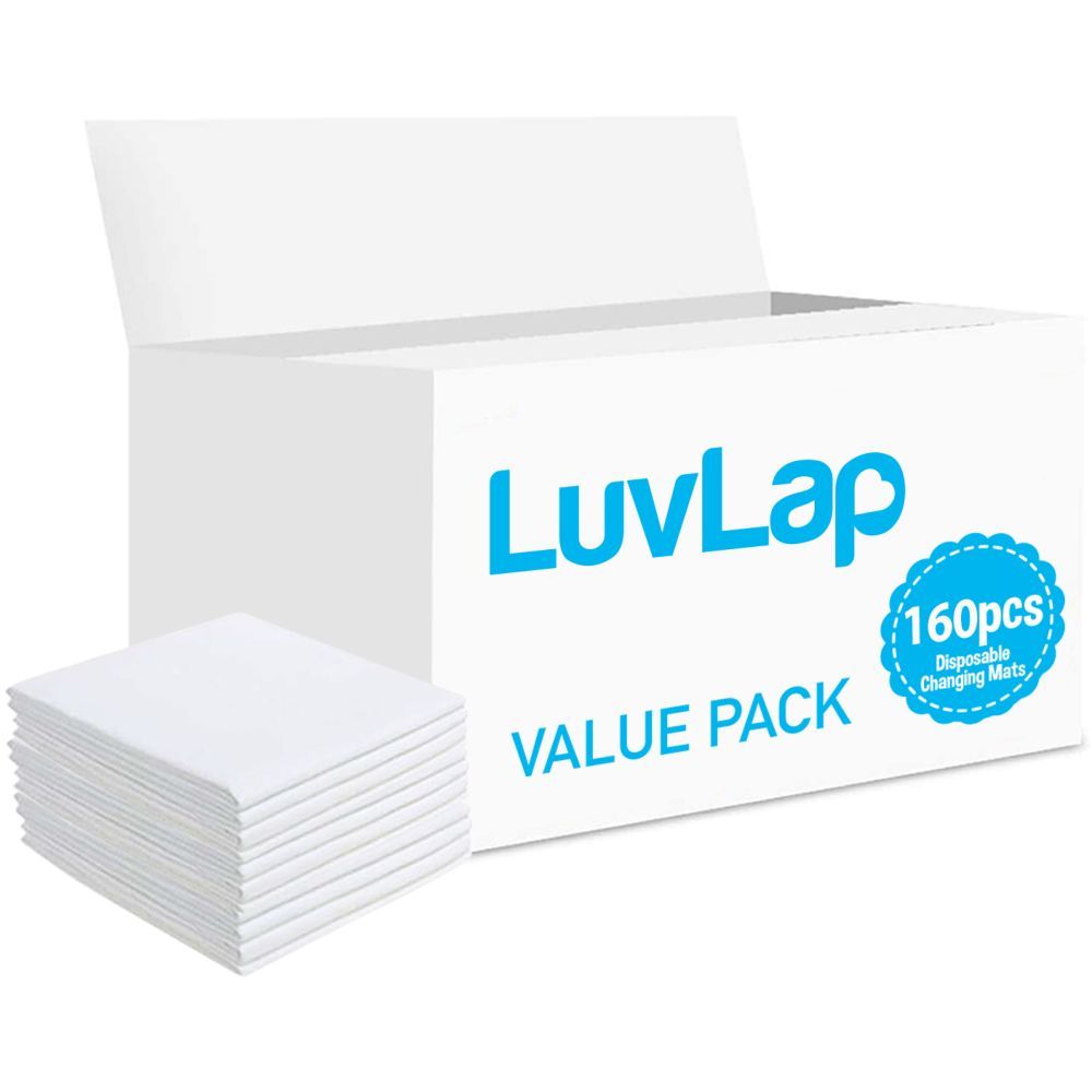 Luvlap - Disposable Changing Mats, 160 Counts-White