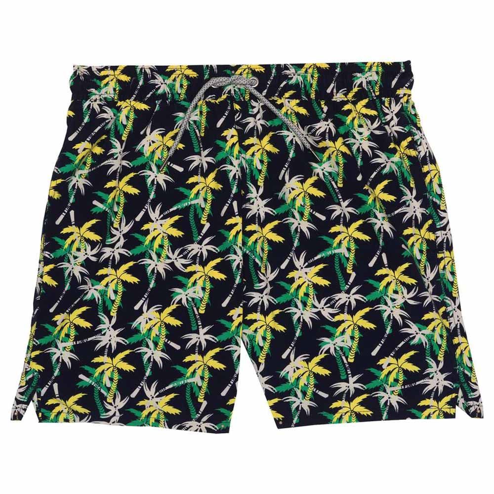 Turquoise - Men Coconut Trees Swim Shorts