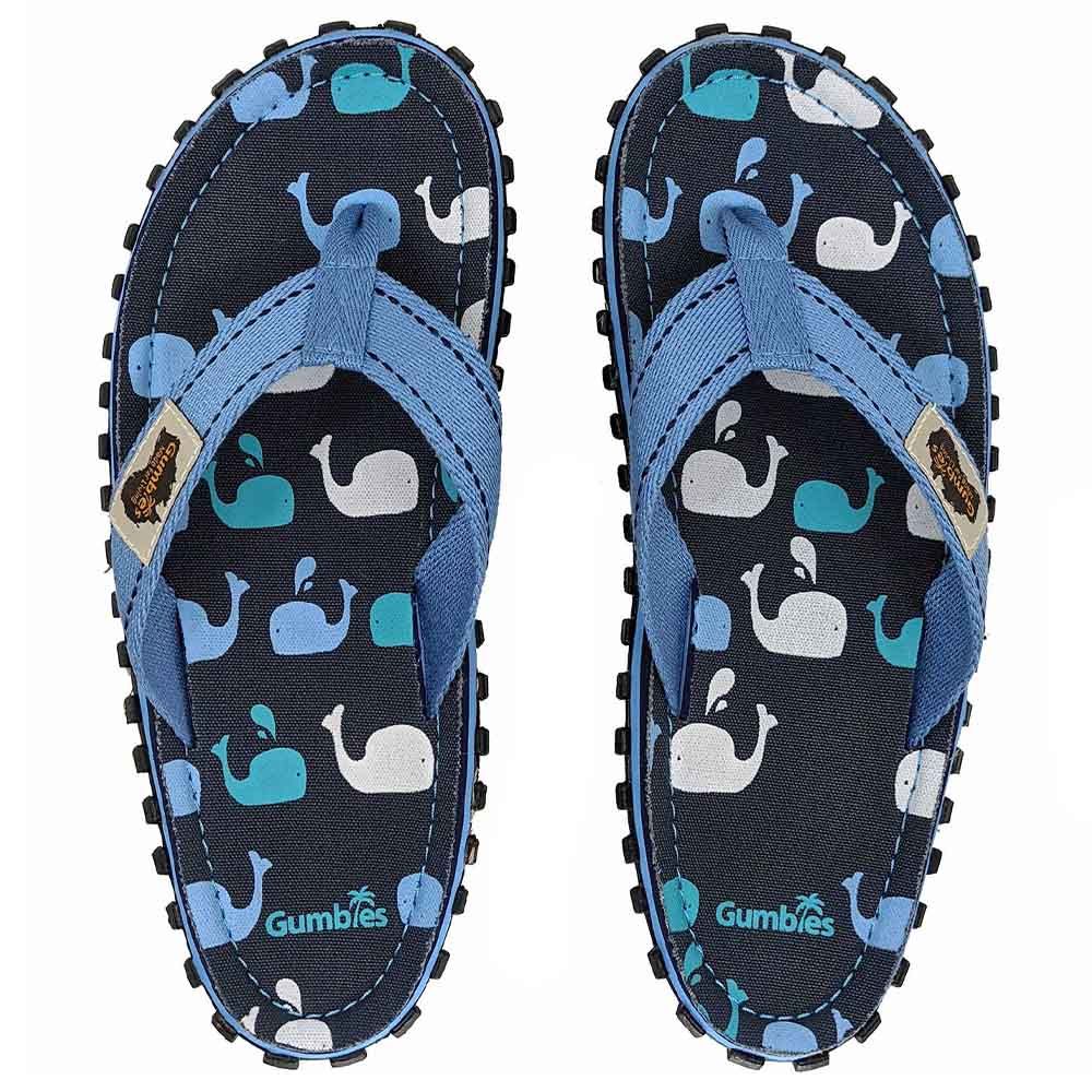 Gumbies - Kids Islander Flip-Flop - Whales