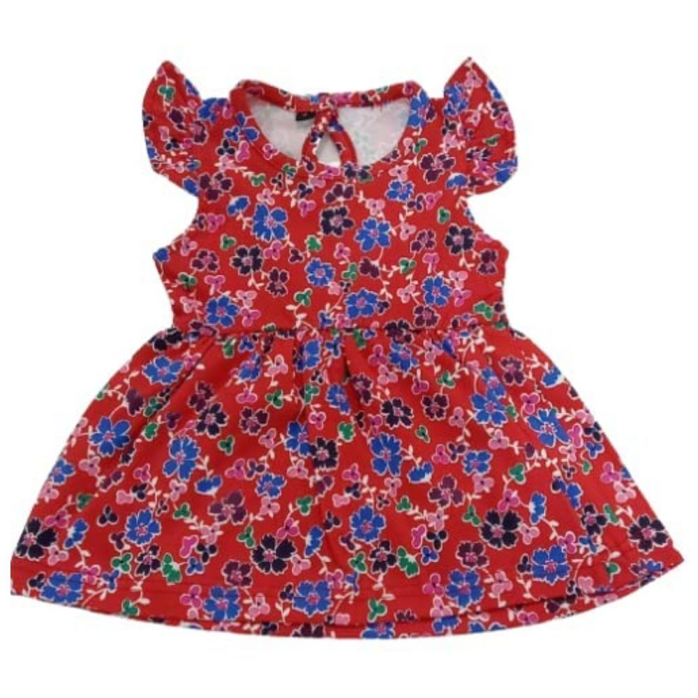 Veronica - Floral Print Baby Girl Dress - Red