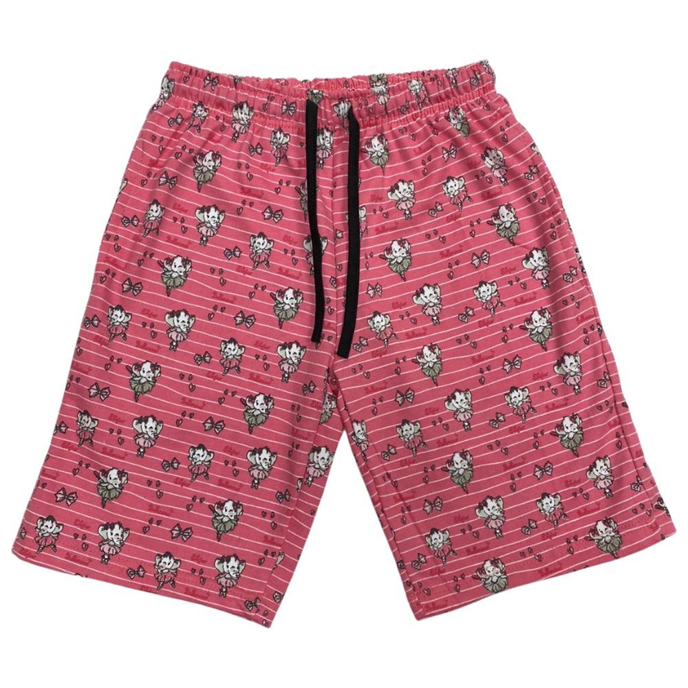 Vincent - Stripes Printed Boys Shorts - Pink