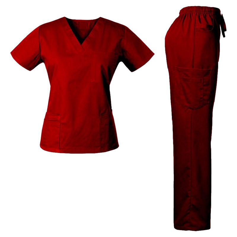 Veronica - Basic Scrub Suit/Medical Set For Ladies Maroon