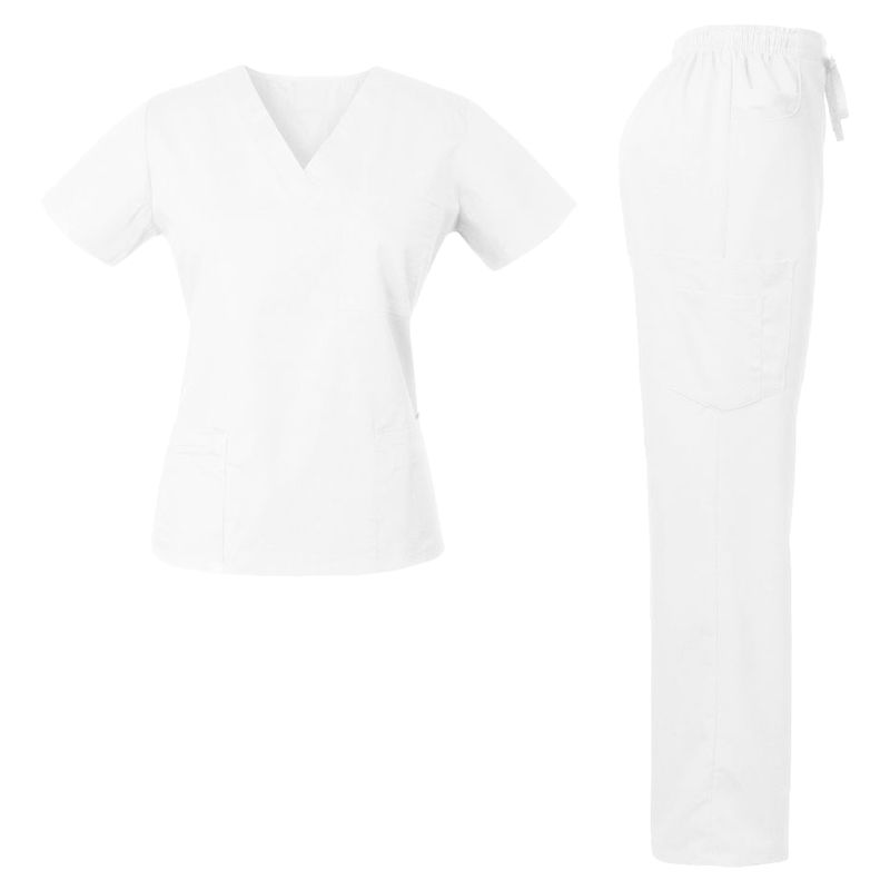 Veronica - Basic Scrub Suit/Medical Set For Ladies White