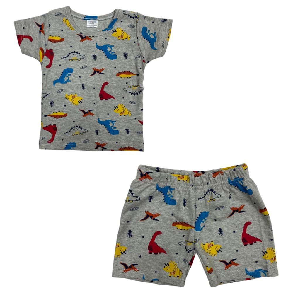 Vincent - Dino Printed T-Shirt And Shorts Sets