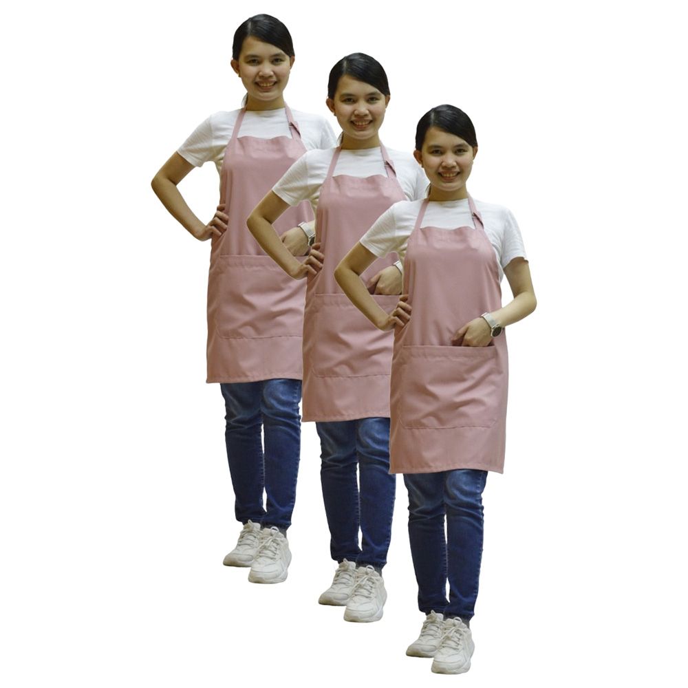 Veronica - Polycotton Apron Pack Of 3 - Pink