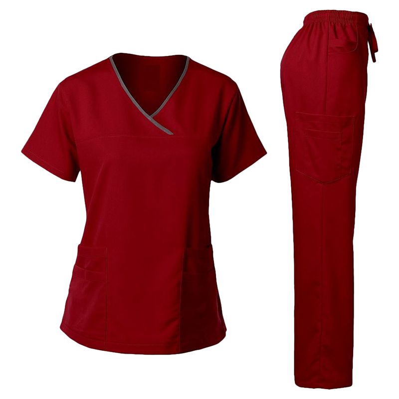 Veronica - Scrub Suit Set Uniform For Ladies - Maroon