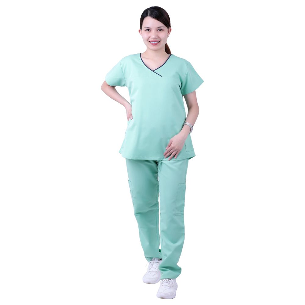 Veronica - Poly Viscose Scrub Suit/Medical Uniform - Mint