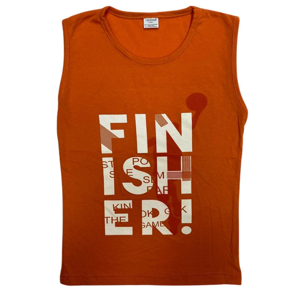 Vincent - Finisher Printed Tank Top - Orange