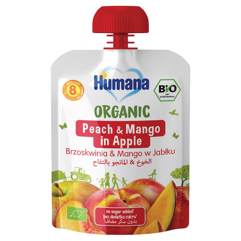 Humana - Organic Puree Pouch - Peach, Mango & Apple