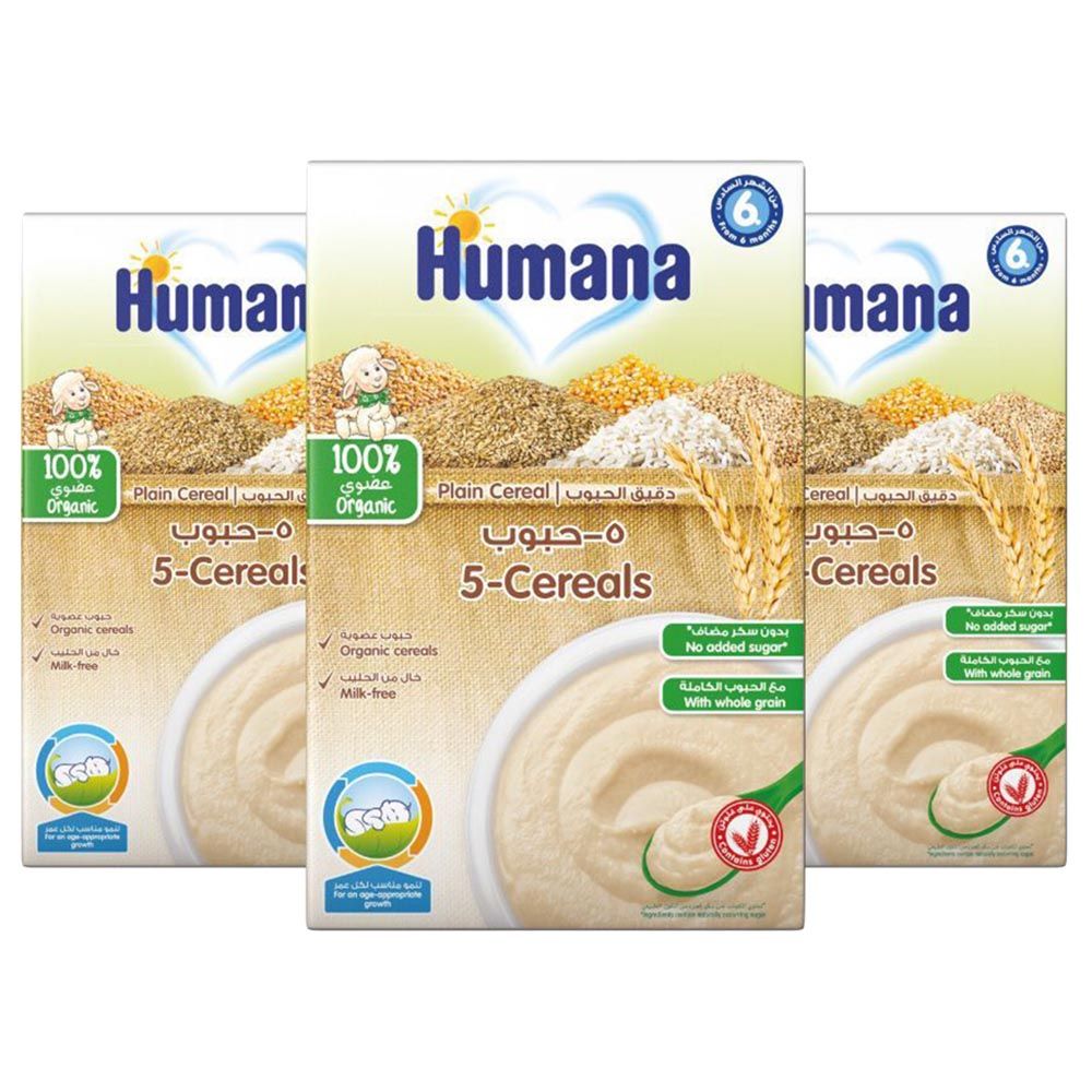 Humana - Organic Baby 5 Grain Cereal-Pack Of 3-200g