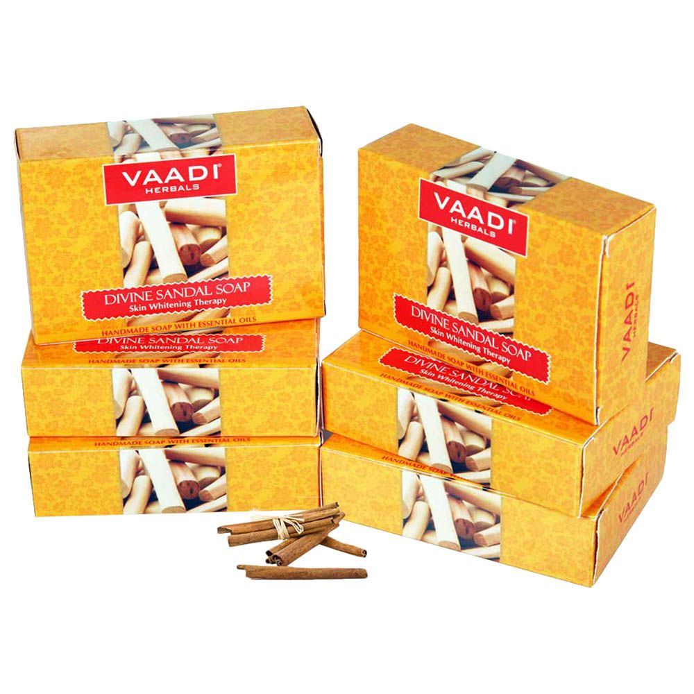 Vaadi Herbals Divine Sandal Soap W/ Turmeric Pack Of 6