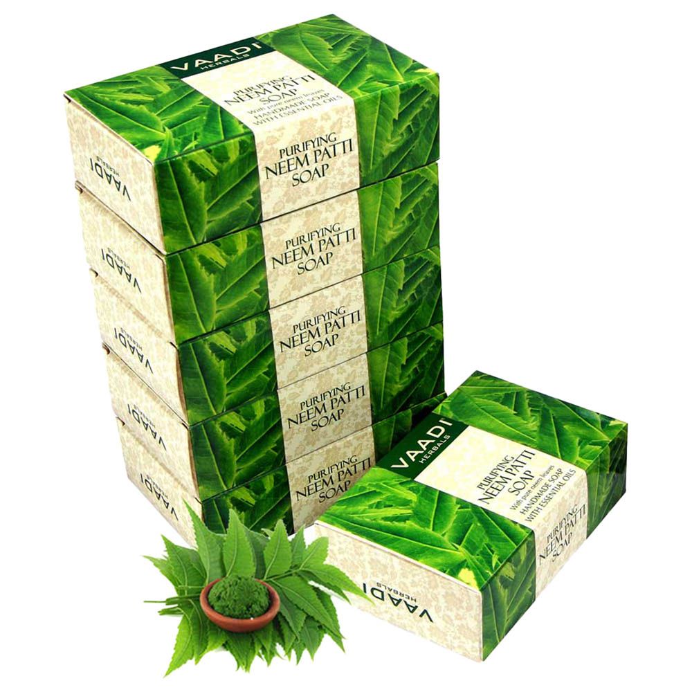 Vaadi Herbals Neem Soap W/ Pure Neem Leaves Pack Of 6