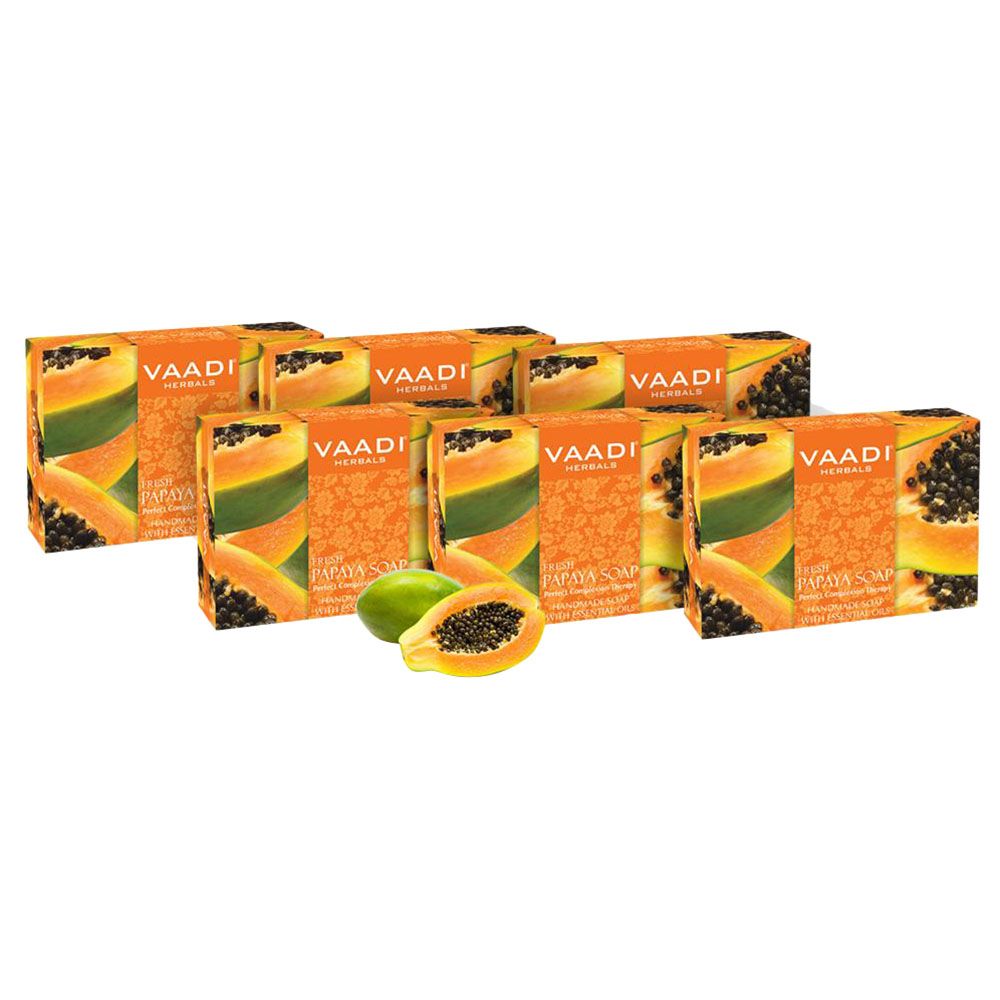 Vaadi Herbals Organic Fresh Papaya Soap Pack Of 6