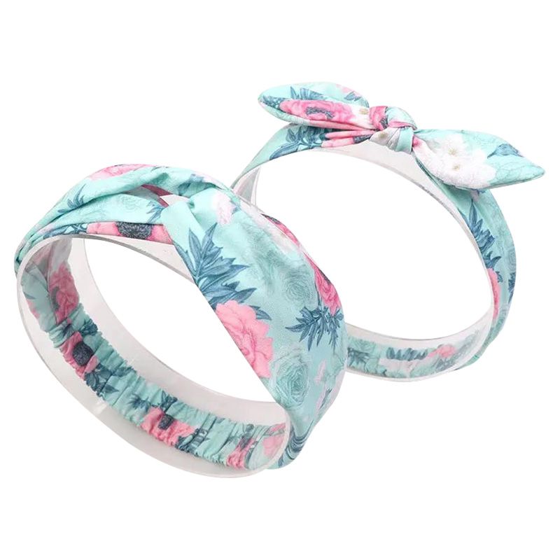 The Girl Cap - Tgc Mom & Me Headbands - Cyan/Pink