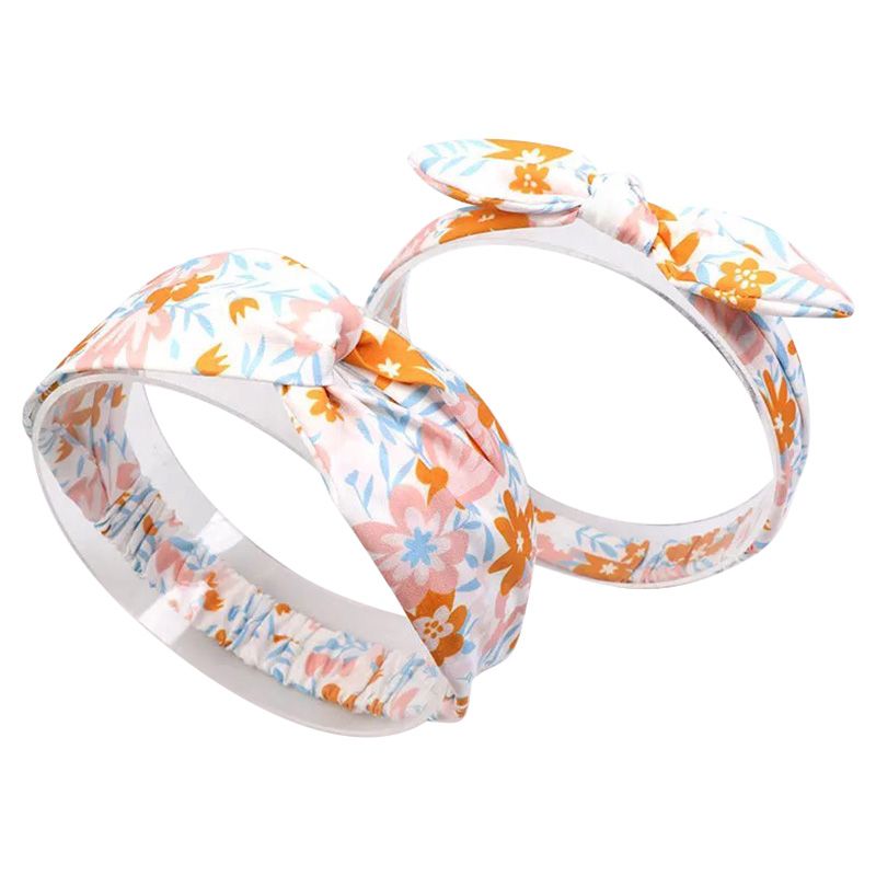 The Girl Cap - Tgc Mom & Me Headbands - White/Orange