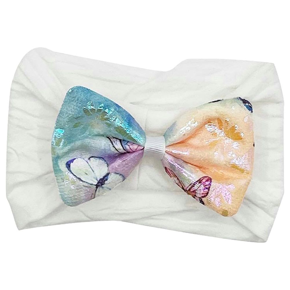 The Girl Cap - Baby Butterfly Headband - White