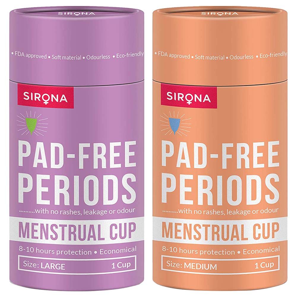 Sirona - Reusable Menstrual Cup - Large & Medium