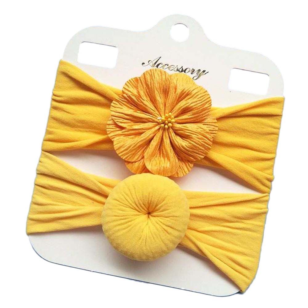 The Girl Cap - 2pc-Set - Twin Headband - Yellow