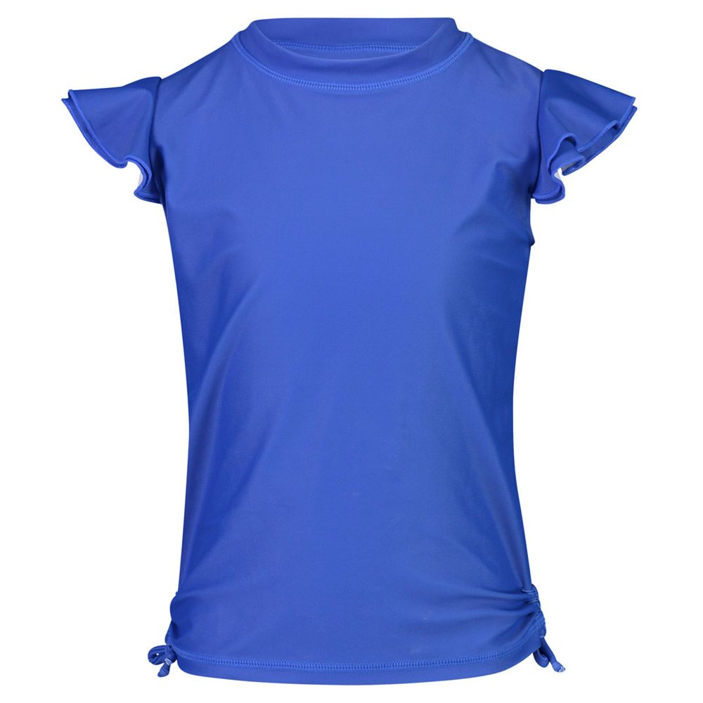 Snapperrock - Girls Flutter Sleeve Rash Top - Blue