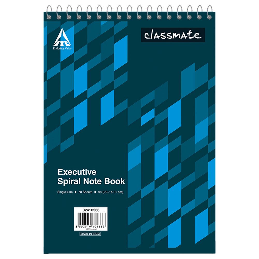 Classmate - Executive A4 Notebook 140 Pages Pack of 5 - Blue