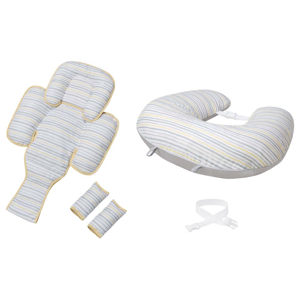 Clevamama - Clevacushion Nursing Pillow & Baby Nest - Grey/Yellow