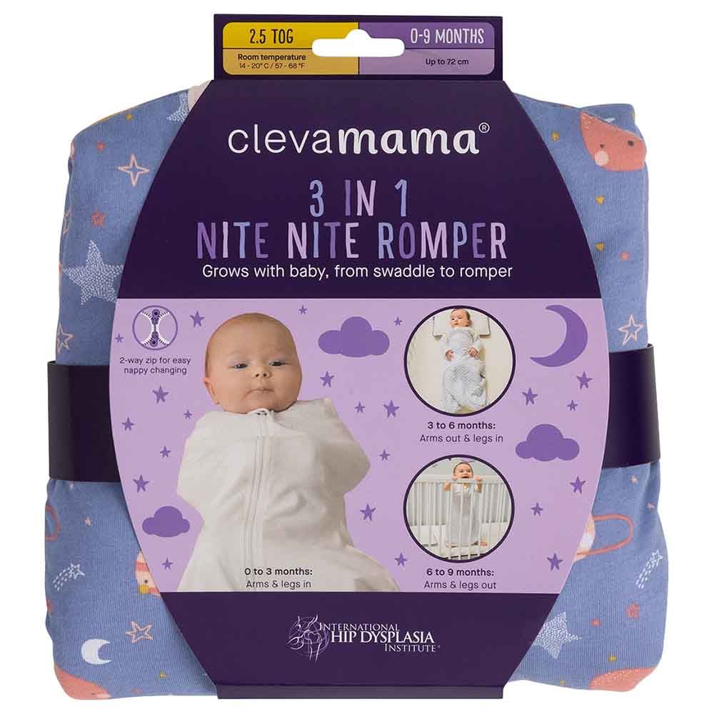 Clevamama - Nite Nite Romper - 2.5 Tog - 3-in-1 - Pink