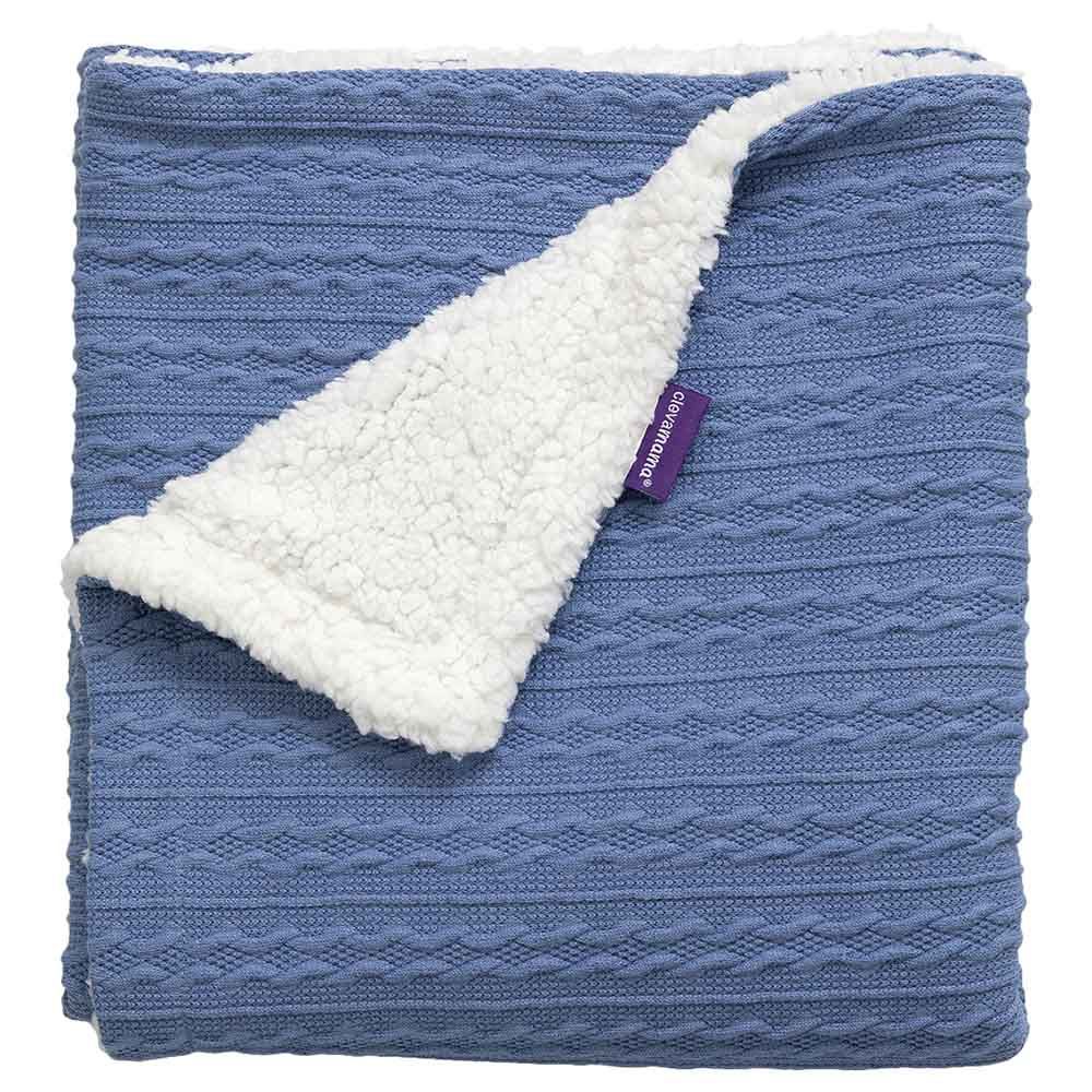 Clevamama - Luxe Sherpa Baby Blanket - 75x100cm - Blue