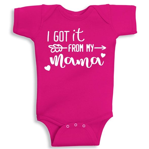 Twinkle Hands - I Got It From My Mama Onesie - Pink