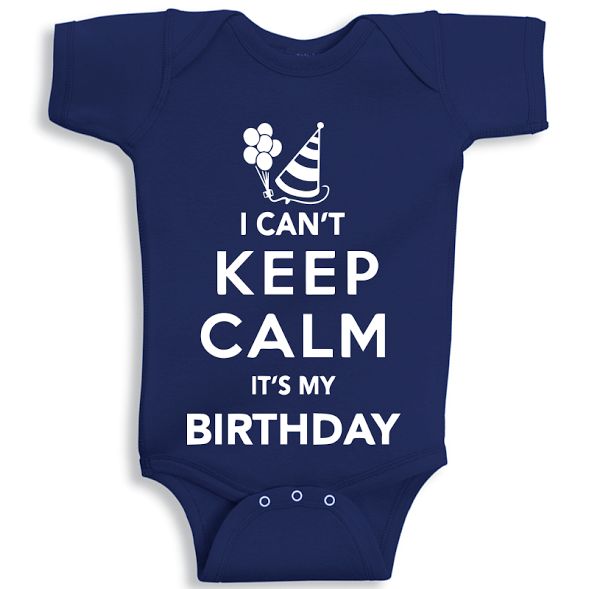 Twinkle Hands First Birthday Baby Onesie, Navy Blue