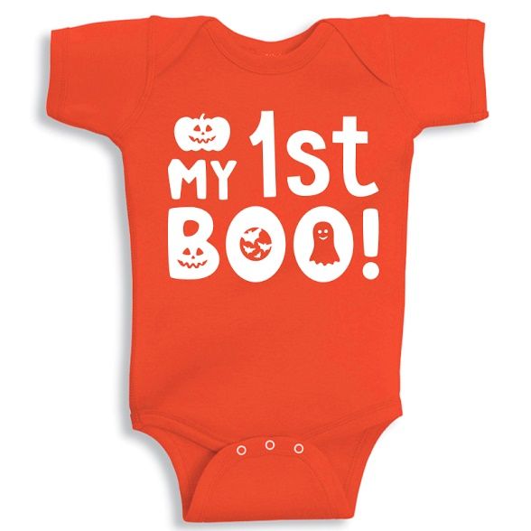 Twinkle Hands - My First Boo Baby Onesie - Orange