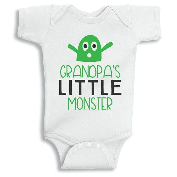 Twinkle Hands - Grandpa's Little Monster Baby Onesie