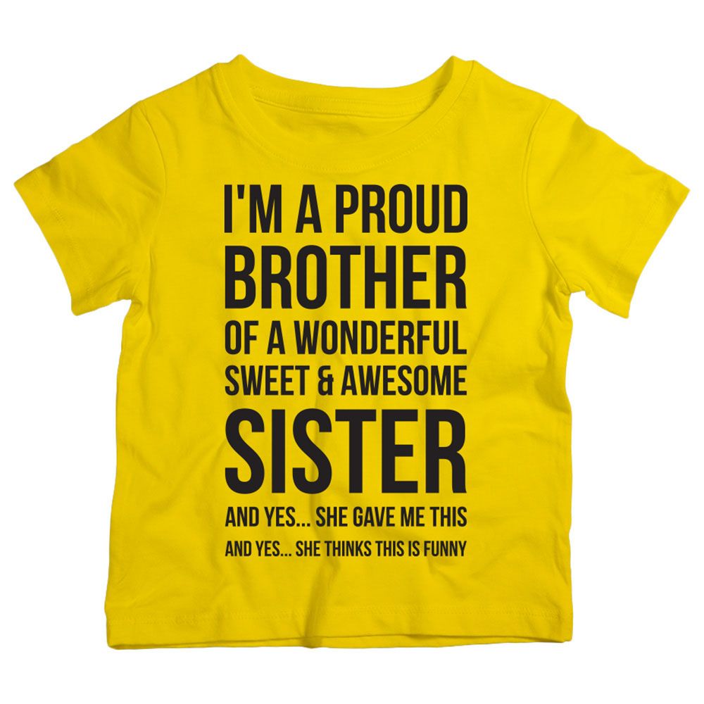 Twinkle Hands - I Am A Proud Brother T-Shirt - Yellow