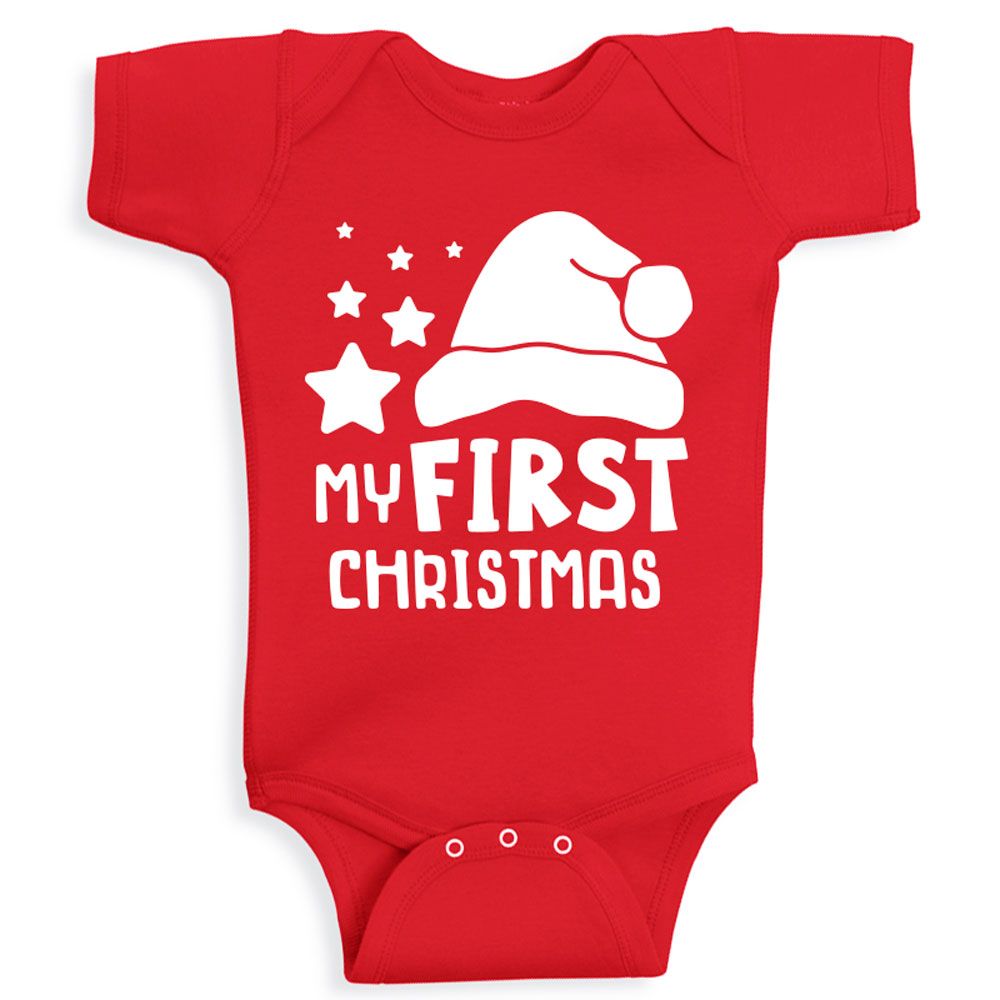 Twinkle Hands - My First Christmas Bodysuit - Red