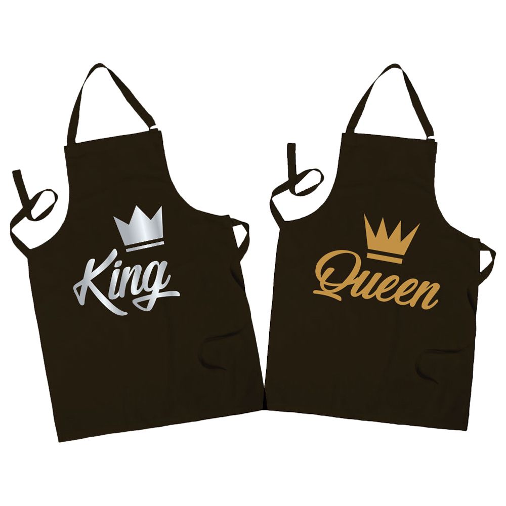 Twinkle Hands - Couple Apron - King Queen - Silver/Gold