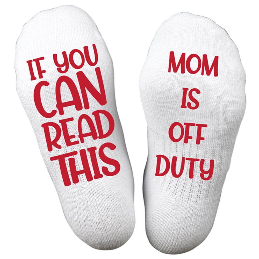 Twinkle Hands - Mom Is Off Duty Socks - White