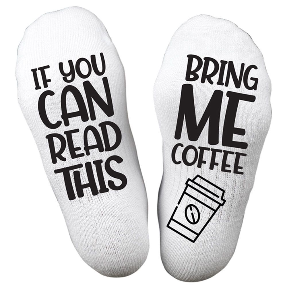 Twinkle Hands - Bring Me Coffee Socks - White